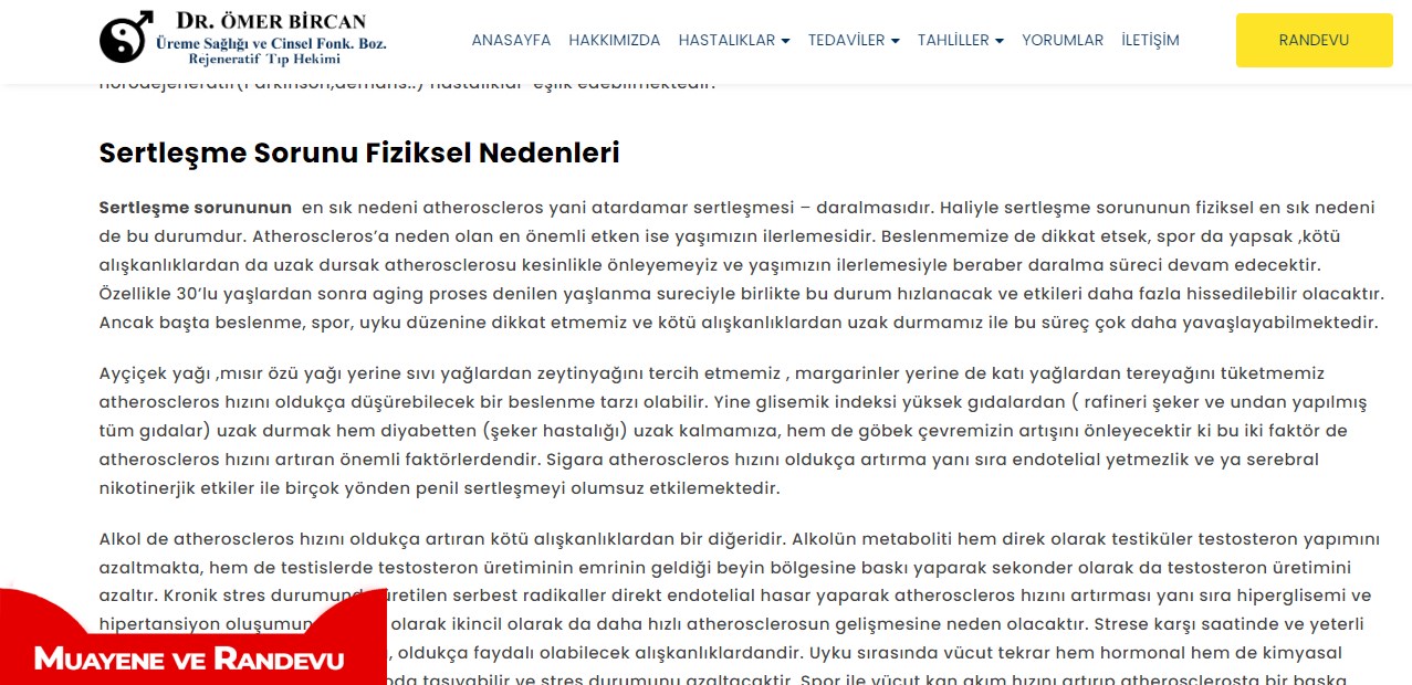 Sertleşme Sorunu Belirtileri Nedir? Nasıl Teşhis Edilir?